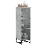 vidaXL Buffet avec portes en verre gris béton 35x37x120 cm
