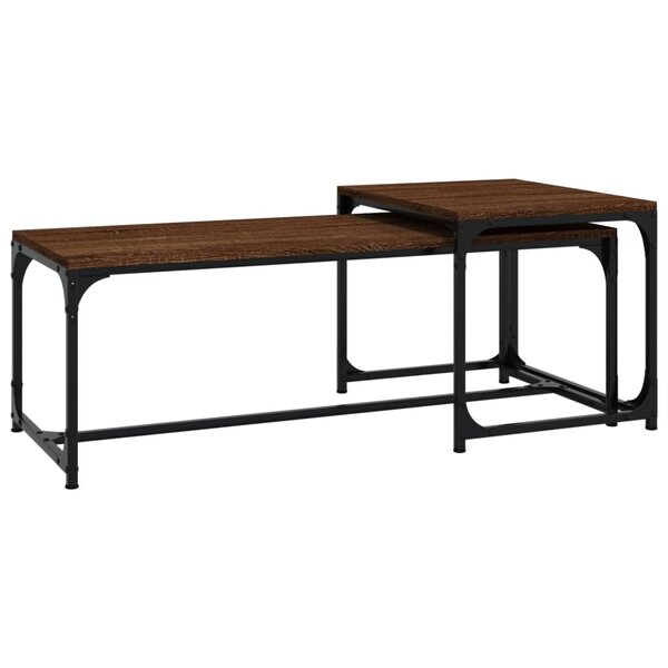 vidaXL Tables basses 2 Pièces Chêne marron Bois d'ingénierie