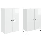 vidaXL Ensemble de Meubles 2 Pièces Blanc brillant Bois d'ingénierie