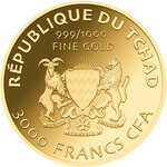 Monnaie en or 3000 francs g 0.031 (1/1000 oz) millésime 2023 guardian angel 1/1000