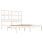 vidaXL Cadre de lit Blanc Bois de pin massif 140x190 cm