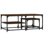 vidaXL Tables basses gigognes 2 Pièces chêne marron bois d'ingénierie