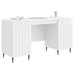 vidaXL Bureau Blanc brillant 142 5 x 50 x 75 cm Bois d'ingénierie