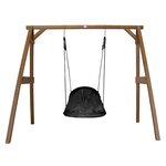 AXI Portique en bois Marron avec balançoire siège nid ovale 160x254x207cm