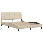 vidaXL Cadre de lit sans matelas crème 140x200 cm tissu