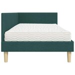 vidaXL Cadre de lit d'angle avec matelas Autre 2 Pièces Vert tissu