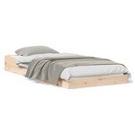 vidaXL Cadre de lit Marron 100 x 220 cm Bois massif en pin