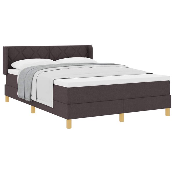 vidaXL Lit à ressorts avec matelas Marron foncé 200 x 160 cm Polyester