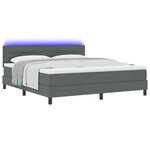 vidaXL Lit à ressorts avec matelas Gris foncé 180 x 200 cm tissu