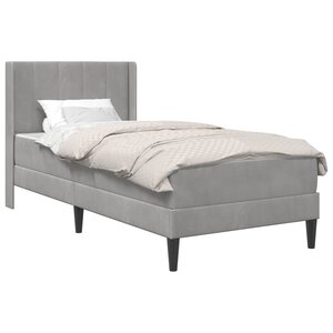 vidaXL Cadre de lit avec matelas Gris clair 100 x 200 cm Velours