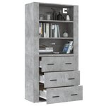 vidaXL Buffet haut Gris béton Bois d'ingénierie