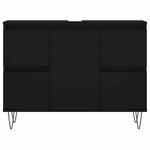 vidaXL Armoire de salle de bain noir 80x33x60 cm bois d'ingénierie