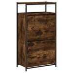 vidaXL Armoire à chaussures chêne fumé 60x34x112 cm bois d'ingénierie