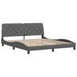 vidaXL Cadre de lit sans matelas gris foncé 180x200 cm tissu