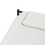 Bain de soleil transat à bascule 2 places design contemporain assise dossier ergonomiques oreiller fourni textilène métal noir et crème 200L x 140l x 85H cm