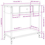 vidaXL Table console chêne sonoma 75x34 5x75 cm bois d'ingénierie