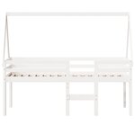 vidaXL Lit haut avec toit blanc 90x200 cm bois de pin massif