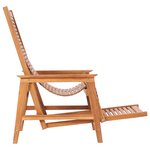 vidaXL Chaise longue de jardin avec repose-pied Bois de teck solide