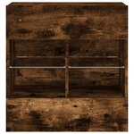 vidaXL Meuble TV mural avec lumières LED chêne fumé 58 5x30x60 5 cm