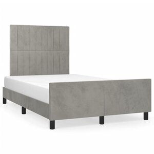 vidaXL Cadre de lit sans matelas gris clair 120x190 cm velours