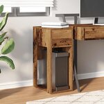 vidaXL Support de tour d'ordinateur avec tiroir vieux bois 30x44x74 cm