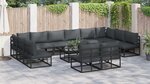 vidaXL Ensemble de canapé de jardin 13 Pièces Noir 70 x 70 x 32 cm