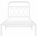 vidaXL Cadre de lit métal sans matelas avec tête de lit blanc 90x190cm