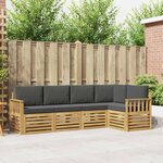 vidaXL Ensemble de canapés d'extérieur 5 Pièces Blanc et anthracite