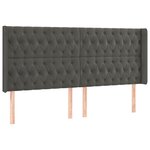 vidaXL Sommier à lattes de lit matelas et LED Gris foncé 200x200 cm