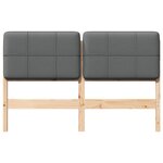 vidaXL Tête de lit capitonnée Marron et gris clair 140 cm Pin massif