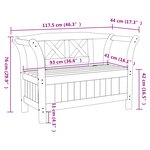 Banc de jardin vidaXL 119x76x44 cm en bois de pin massif
