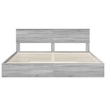 vidaXL Lit de Rangement Gris Sonoma 200 x 200 cm Bois d'ingénierie