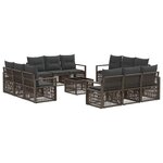 vidaXL Ensemble de canapé de jardin 13 pc Gris polyrotin
