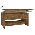 vidaXL Table basse Chêne fumé 80x50x40 cm Bois d'ingénierie