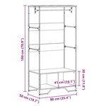 vidaXL Armoire chêne fumé 90x50x180 cm bois d'ingénierie