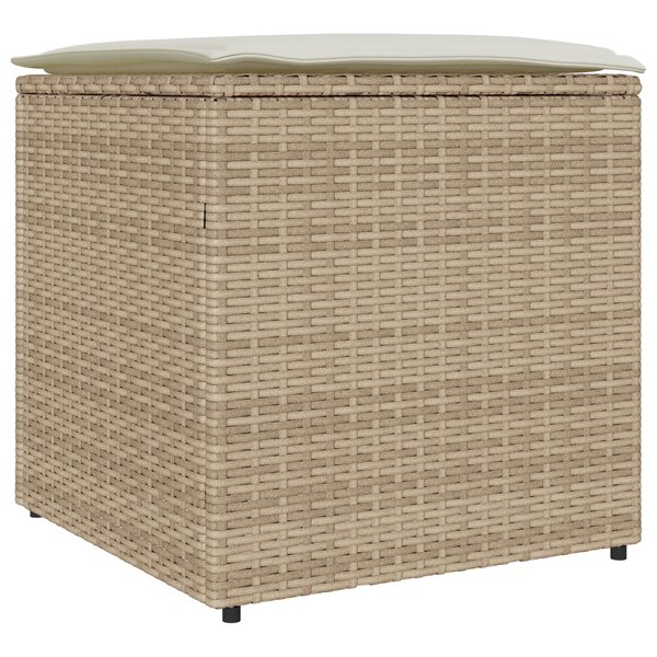 vidaXL Boîte de Rangement Beige et crème Effet rotin  coussin en polyester