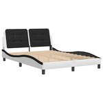 vidaXL Cadre de lit sans matelas Zadar blanc et noir 120x200 cm similicuir