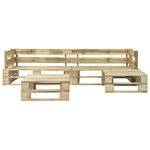 vidaXL Salon palette de jardin 4 Pièces avec coussins sable bois