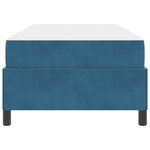 vidaXL Cadre de lit avec matelas Bleu foncé 90 x 190 cm tissu