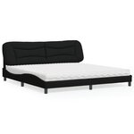 vidaXL Lit avec matelas noir 200x200 cm tissu