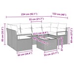 vidaXL Ensemble de Canapés 7 Pièces Marron et rouge polyrotin