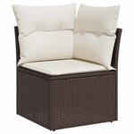 vidaXL Ensemble de canapé de jardin 6 Pièces Marron Poly Rattan