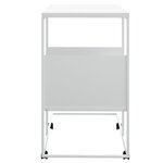 vidaXL Table d'appoint avec roues blanc 55x36x63 5cm bois d'ingénierie