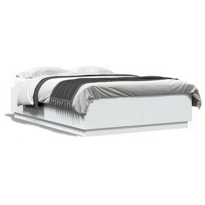 vidaXL Cadre de lit sans matelas blanc 150x200 cm