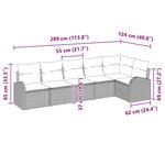 vidaXL Ensemble de canapés de jardin 6 pièces avec coussins Noir Poly Rotin