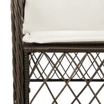 vidaXL Ensemble à manger de jardin 5 Pièces et coussins marron poly rotin
