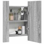vidaXL Armoire à miroir LED de salle de bain sonoma gris 40x12x45 cm