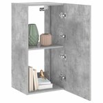 vidaXL Meuble TV mural avec lumières LED gris béton 40 5x35x80 cm