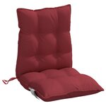 vidaXL Coussins de chaise à dossier bas lot de 6 rouge bordeaux