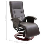 vidaXL Fauteuil TV pivotant Marron Similicuir